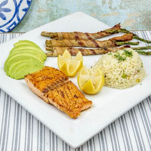 Terraza Salmon With Bacon Wrapped Asparagus_L9I8196